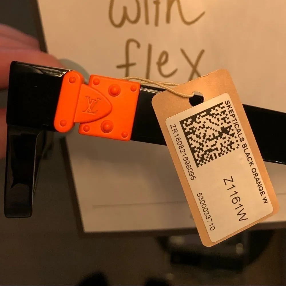 Louis Vuitton 1st Virgil Abloh Show SS19 “Skepticals” Black Orange Sunglasses